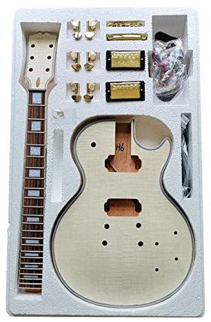 FLFL DIY Bausatz Gitarre DIY. E-Gitarre Unfertige Kits Für Mahagoni-Holzstil-Gitarren-Okoume-Body-Gitarren-Kit Unvollendeter Gitarrenbausat (Color : 02)