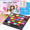 MULEVIP Visage Corps Peinture 30 Couleurs Palette de Maquillage Enfants,Peinture Corporelle,Peinture de Visage Maquillage avec Pinceaux et Feuilles de Pochoirs,Strass,pour Halloween,Carnaval,Noël