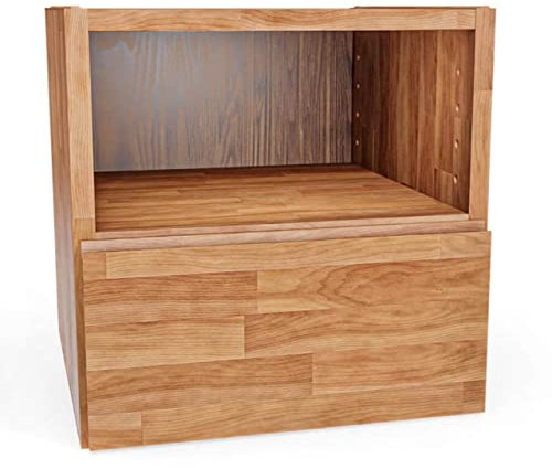 Square Massivholz Regalwürfel + Schublade unten + Einlegeboden | Kernbuche 37,6 x 37,6 x 32 cm | Grundmodul inkl. Zubehör für individuelles Flexibles Würfelregal | Regalsystem mit Erweiterungen