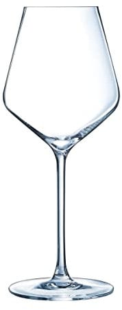 Cristal d'Arques Paris - Collection Ultime - 6 Verres à pied 38 cl en Cristallin - Brillance et Haute Résistance - Fabriqués en France - Emballage renforcé, adapté à la vente en ligne