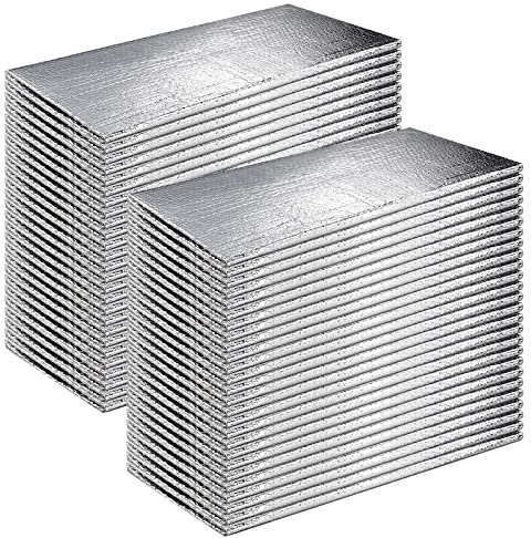 Frienda 24 pannelli isolanti per porte del garage 50 x 100 cm, doppia bolla riflettente foglio di alluminio barriera radiante isolante termico con nastro per garage, serre, soffitte e finestre