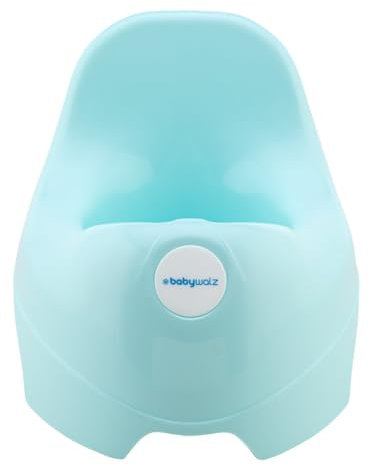 baby-walz Töpfchen Basic aqua blue - Babytopf WC/Klo - Ergonomisches Töpfchen für Kinder - Pflegeleicht - mit Rückenlehne - Made in Italy