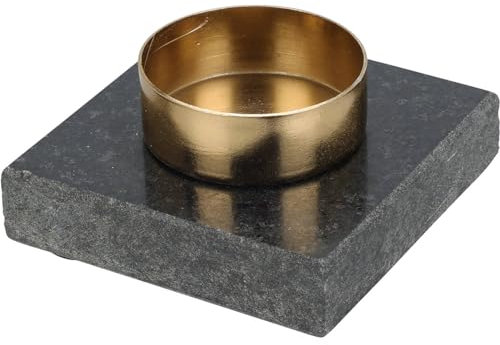 Home & Styling Teelichthalter, Marmor-Untersetzer, 7 cm, Farbe:schwarz