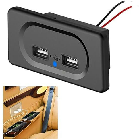 Baceyong Prise d'alimentation USB pour véhicule récréatif - Double prise USB (5 V/3,1 A), support mural super fin 12 V - Prise USB 12 V pour camping-car, remorque, bateau, camping-car, bateau,