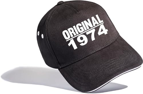 (A) Geburtstagsgeschenk für Männer: Original 1974 - Cap zum 50. Geburtstag - Kappe Papa Hut Baseball Herren (One Size)