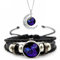 Spirilet-Armband, Sternzeichen-Manifestation, Sternzeichen-Geist-Armband, mehrschichtiges, verstellbares Lederarmband mit 12 Sternbildern und Mond-Anhänger-Halskette for Männer, Frauen, Mädchen, Schmu