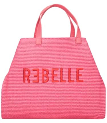 Rebelle Shopping s Straw Damen Stroh Handtasche Rose, Rosé, Einheitsgröße