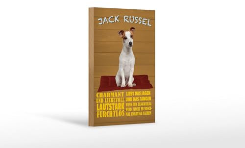 FEMER Holzschild Spruch 12x18cm Jack Russel Hund charmant