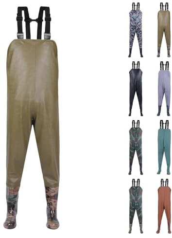 Anglerhose Damen Wasserdicht Mit Stiefel Wathose Herren Wasserdicht Neopren Regenlatzhose Outdoorhose Atmungsaktiv Regenhosen Winddichte Arbeitshose Watthosen Teich Fischer Watstiefel Hose