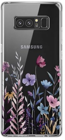 Kaywzo Hülle für Samsung Galaxy Note 8,Transparent TPU Handyhülle mit Gemälde Blume Muster,Ultradünn Stoßfester Schutzhülle,Schön Silikon Cover Case-4