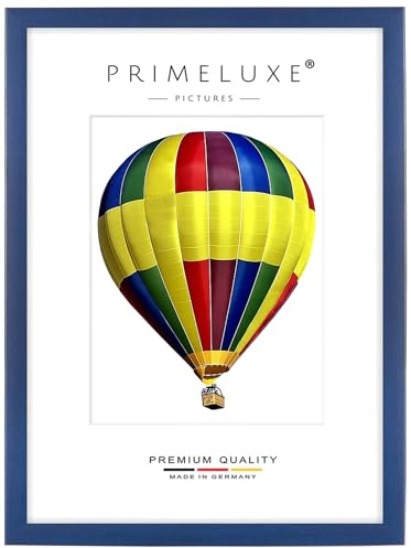 PrimeLuxe Holz Bilderrahmen 48 x 68 cm (Bildmaß) in Dunkel-Blau | Farbe und Größe wählbar | Rahmen für Poster | Puzzle | Foto collage | MADE IN GERMANY