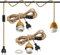 Industrielle Pendelleuchte Kit mit Schalter, 2 Stück Retro E27 Lampefassung mit Kabel 510cm,Vintage Hängelampe mit Stecker, Rustikal Hanfseil Lampenkabel, Lampenschirm DIY, für Schlafzimmer Küche