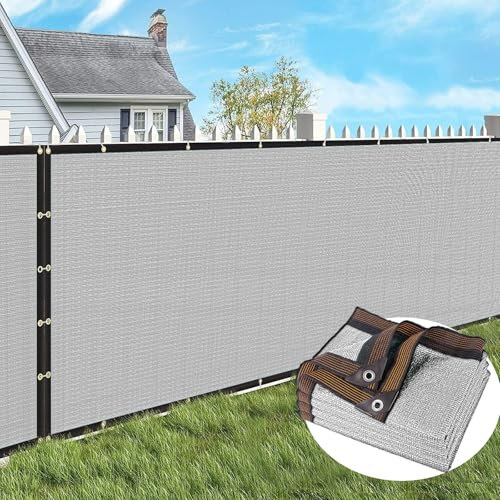 Gekufa Privacy Netting 2mx5m Garden Screening 130g/m² Fence Screening 90% HDPE Outdoor Shading Net UV-Resistant Tear-Resistant Windbreak Netting with Cable Ties, Grey