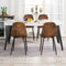 FurnitureR 5-teiliges Vintage-Esszimmer-Set, rechteckig, Marmortisch, weißer Tisch mit 4 Esszimmerstühlen aus Wildleder