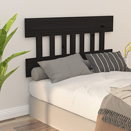 Juroupi Kopfteil Mkopfende Schwarz Wandkissen Bett 123,5x3x81 cm Massivholz Kiefer