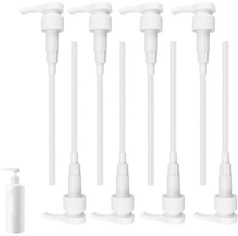 ZIJANG 8 Pièces Pompe à Sirop – Pompe Doseuse Bidon, Distributeur Sauce, 28/410 Filetage, Blanc
