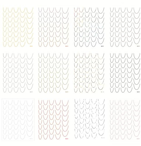 12 Sheets French Line Nails Art Stickers Self-Adhesive Nails Decals French Tip Nails Stickers Decoration Nails Supplies