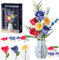 Euakee Blumen Bausteine Bausatz, Blumen Bauspielzeugset mit Vase, DIY Pflanze Blumenstrauß Dekoration, Idee Geschenke für Valentinstag Geburtstage Muttertag (Celadon)