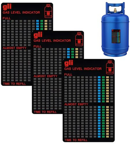 Reusable Magnetic Gas Cylinder Level Indicator 3 Pieces - Magnetic Gas Bottle Level Indicator for Propane Butane LPG Fuel, Accurate gas monitor For Caravan Motorhome Travel Home Kitchen