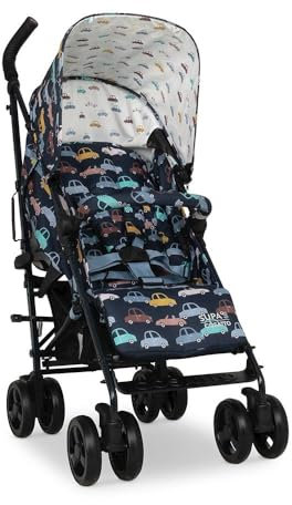 Cosatto Supa 3 Pushchair with Footmuff – Lightweight Stroller from Birth to 25Kg - Easy, Compact, Umbrella Fold, Large Shopping Basket, Carry Handle Footmuff (Beep Beep)