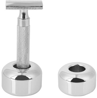 LUWOO Rasiererständer aus Aluminiumlegierung, Ständer für Rasierhobel, Badezimmerzubehör, Schreibtisch-Stifthalter, Zahnbürste, Rasierer, Ständer, 2 Stück