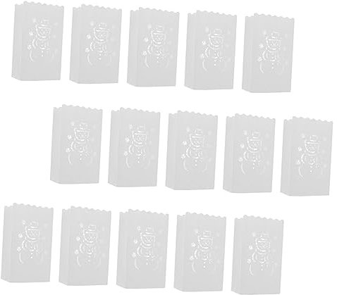 Alipis 30stücke Weihnachtskerzenbeutel Aus Papier Mit Schneeflockenmotiv Flammfest Für Led-teelichter Und Kerzen Für Dekoration Zu Weihnachten Partys Und Festen