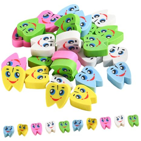 SHINEOFI 70 Stück Winzige Zahnradierer Radiergummis Kinder Neuheit Radiergummis für Party Favors Ideal für Kinder, Schüler, Gastgeschenke & Geburtstage