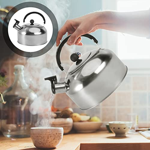 FIXOSHEE Stainless Steel Boiling Kettle Practical Whistling Teakettle for Induction Gas Stoves Fast Heating Flat Bottom Design Easy to Clean Safe for Long Term Use