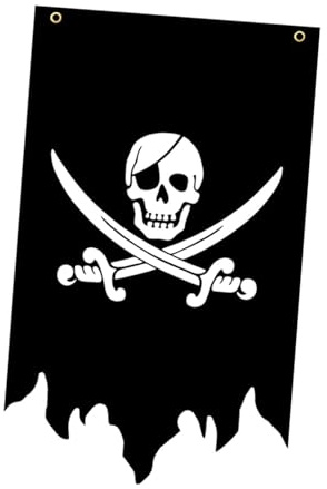 LOVIVER Bandera pirata de Halloween, diseño retro vertical, 11,8 x 19,6 pulgadas, decoración del hogar, pancarta de esqueleto para fiestas navideñas, Style B