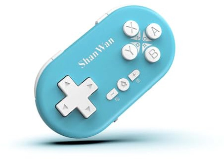 ShanWan Mini Wireless Controller Micro Bluetooth Gamepad Pocket-sized Micro Controller for Switch, Android, iOS, Windows & PS4 (Blue)