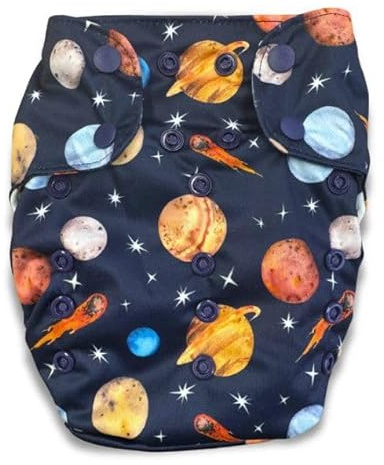 Smart Bottoms Dream Diaper 3.0 AIO Stoffwindel One Size (4–16 kg) – Weiche All-in-One Windel, mitwachsend, auslaufsicher & nachhaltig (Cosmos)