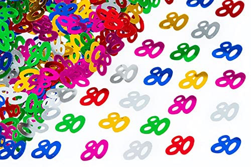 14g Multicolour 80th Birthday Confetti Foil Metallic Glitz Table Scatter Sprinkles Age Bday Party Decorations