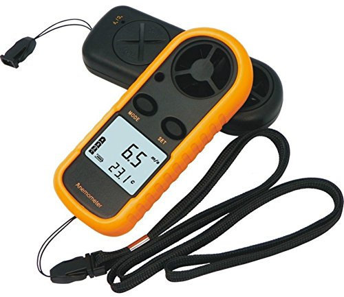 GS Digital LCD Hand-held Anemometer Infrared Thermometer Air Flow Wind Speed Gauge Meter NTC Temperature with Backlight for Sailing Surfing Fishing