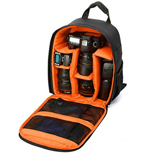 DRF Kamerarucksack für SLR Kamera und Zubehör Wasserdicht Fotorucksack #BG-250 (Orange)