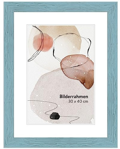 WANDStyle Bilderrahmen Blau 10x15 cm aus Holz im Landhaus-Stil mit Aufsteller und Aufhänger, Fotorahmen Made in Germany - H750