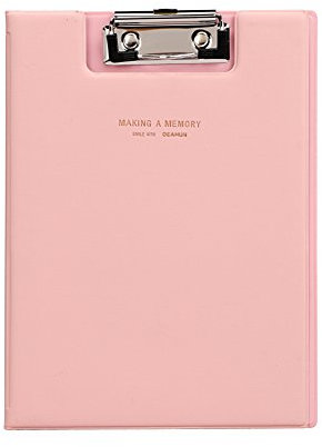 Kunstleder Klemmbrett mit Metallclip Ordner A5 Schreibmappe Ringbuch Dokumente Organizer Mappe mit Folienüberzug Schreibbrett Sammler Ordnungsmappe für Kinder Erwachsene Rosa