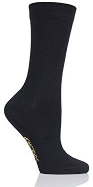 SockShop Ladies Colour Burst Vibrant Bamboo Socks with Smooth Toe Seams Pack of 1 Back In Black 4-8