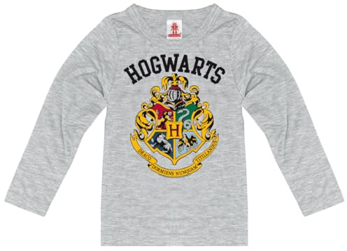 Logoshirt® Harry Potter Hogwarts Logo Langarmshirt Kinder | Offiziell lizenziertes Hogwarts-Wappen, stylisches Longsleeve mit kultigem Frontprint, 100% Baumwolle, Mädchen und Jungen