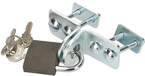 KOTARBAU® Portacandados 30mm, Cerrojo de acero galvanizado para candado, Plateado, Puerta de doble hoja, Protección contra robo, Herraje para puerta, Candado con 3 llaves incluido, Cierre de seguridad