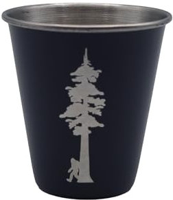 SQUATCH METALWORKS Redwood Tree Bigfoot Shot Glass - Stainless Steel - Bigfoot/Sasquatch/Yeti/Wilderness Gift - DESIGNED AND MANUFACTURED IN THE USA