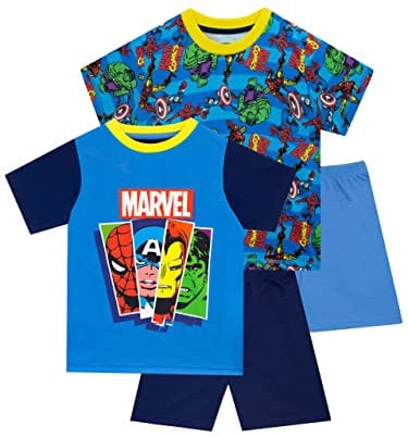 Marvel Avengers Pyjamas 2 Pack | Boys Iron Man, Captain America, Spiderman Pyjamas | Kids Superhero PJs Multicoloured Age 4 to 5 Years