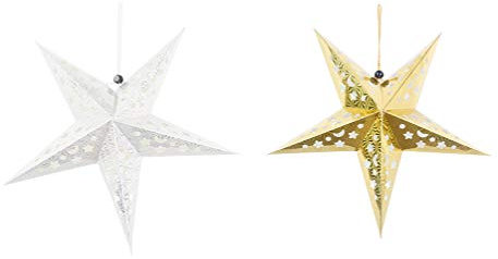 Toddmomy 2st 3D-papierstern-lampenschirm Weihnachtsdekoration Zum Aufhängen Aus Papier Weihnachtsbaum-sternspitze Hängende Verzierung des Weihnachtssterns Aushöhlen Weihnachtspapier Vati