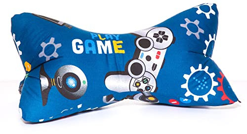 Leseknochen personalisiert mit Namen Play Game Controller Spieler grau blau