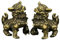 BESPORTBLE Chinesischer Löwe Figur Miniatur Chinesische Wächterlöwen Messing Paar Löwe Skulptur FOO Hunde Glücksbringer Mikrolandschaft Puppenhaus Dekoration Hochzeit Geburtstag