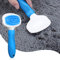 Carpet Rake for Matted Carpet Handheld Carpet Comb Silicone Bristle Brush Portable Cleaning Brush for Carpet Furniture Car Interior, Blue and White