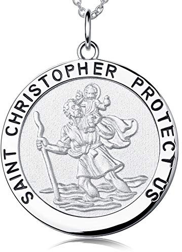 Heiliger Halsketten Herren Patron Amulett Medaillon Schmuck St. Michael Christopher Anhänger Kette für Herren Damen 06