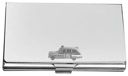 refA12 Caddy Ambulance Porte-cartes de visite en acier inoxydable effet étain pour voiture