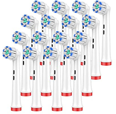 FFYan 16 Stück Aufsteckbürsten kompatibel für Oral B, Sensitive Brush Kompatibel für Zahnbürsten Ersatzbürsten, weiß