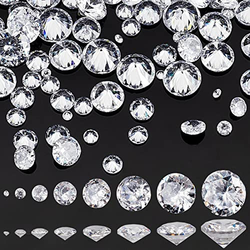 PandaHall Klarer Zirkonia 160 Stück 8 Größen CZ Steine Facettiert Spitzer Rücken Cabochons Diamant Kleine Lose Steinperlen Für Nagelkunst Handwerk Ohrring Ring Schmuck DIY Handwerk Machen