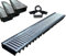 MASTERBRICO Canaletta Scolo Acqua Piovana e Carrabile 125x50 mm – Sistema per Cortili Garage Interrati Terrazzi, Kit 3 Pz con Griglia Zincata A15 – 3 Canali da 1 Metro, 2 Testate, 1 Bocchello